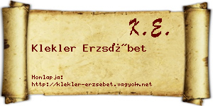 Klekler Erzsébet névjegykártya