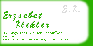 erzsebet klekler business card